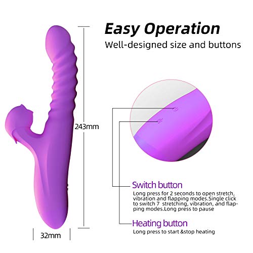 G-spot Dildo Vibrator，Edan\'s Secret Clitoris Stimulator with Powerful Suctions and Vibrations for Women Couples Clitoris Orgasm,Waterproof Silicone Adult Sex Toys（Purple）