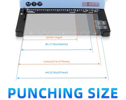 RAYSON Wire Binding Machine, 3:1 Pitch, 34 Square Holes, Binds up to 120 Sheets, Punches up to 12 Sheets, A4 Size, Manual Book Binder with Built-in Wire Closer – TD-130