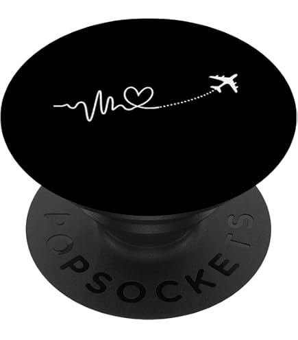 PopGrip Adhésif Voyage - Design « All I Need Is Travel » Avec Passeport, Avion, Timbres - Pour Smartphone Et Coques Lisses