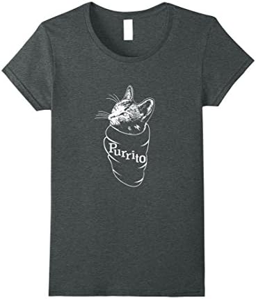 Womens Purrito Funny Cat Kitten Burrito Lover T-Shirt XL Dark Heather