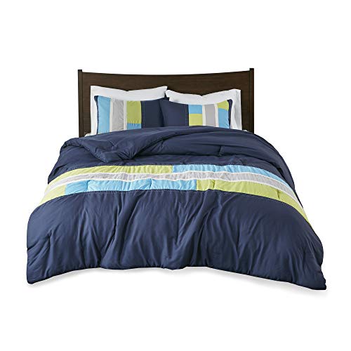 Mi Zone Cozy Comforter Set Geometric Stripes Vibrant Color Design All