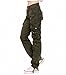 Lixmee Women's Solid Color Regular Cargo Pants, Green, Large