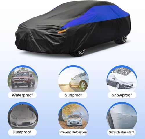 Gunhyi Mercedes Benz C Class Breathable Waterproof Car Cover Black Blue Canvas Rain Sun Protection Dust Cover
