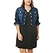 Agnes Orinda Women Plus Size Button Closed Cropped Denim Jacket
