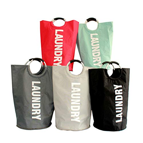 Outdoorfly Laundry Basket Large Collapsible Washing Hamper Foldable Clothes Bag with Handles (Red)