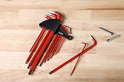 image for ARES 70164-13-Piece SAE Long Arm Ball End Hex Key Wrench Set - Chrome 