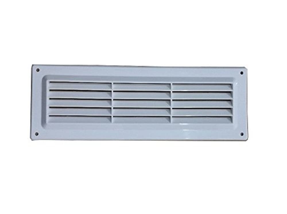 Merriway BH03796 9 x 3 inch Fixed Louvre 9 Inch x 3 Inch Louvered Air Grille Aperture 232 x 62mm White Plastic
