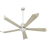 Quorum 82725-65 Rova 72" Damp Rated Ceiling Fan, Satin Nickel