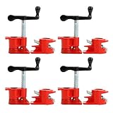 Yaetek (4 Pack) 3/4" Wood Gluing Pipe Clamp Set Heavy Duty PRO Woodworking Cast Iron