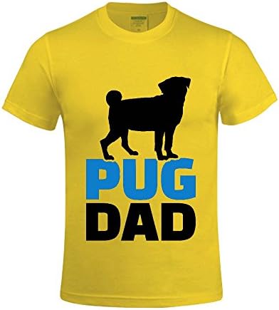 Overbearing Pug Dad World Tour 2016 Men's Round Collar T-shirts Yellow