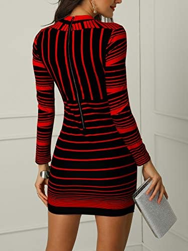 gradient color striped bodycon dress