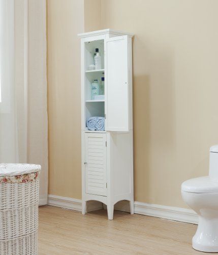 Elegant Home Fashions Adriana Linen Tower with 2-Shutter Door