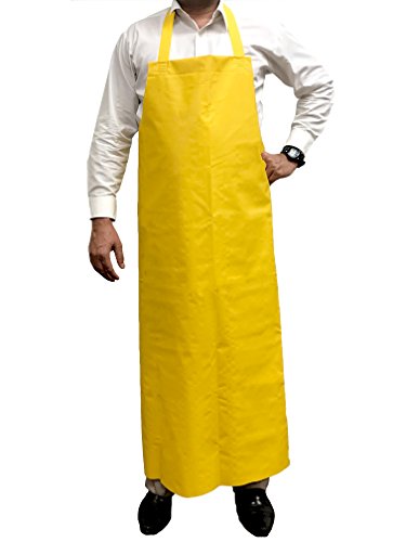 KLEEN HANDLER Waterproof TPU Bib Apron with Adjustable Neck, Yellow, 11.8 Mil