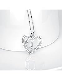 Pendientes de pingüino llamador de ángeles, collar de pingüino, pulseras de pingüino de plata de ley pulida, diseño de corazón, regalo para mujeres y niñas