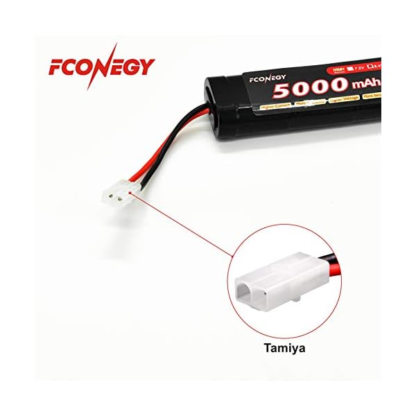 FCONEGY 8.4V 5000mAh RC Akku NiMH Batterie Wiederaufladbar Flat Pack Batterien mit Tamiya Stecker Modellbau Akkupack für… – Bild 5