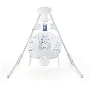 Fisher-Price Woodsy Wonders 2-in-1 Deluxe Swing, dual motion baby swing with removable rocker seat for travel soothing…