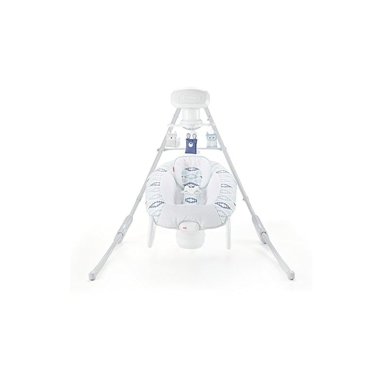 Fisher-Price Woodsy Wonders 2-in-1 Deluxe Swing, dual motion baby swing with removable rocker seat for travel soothing…