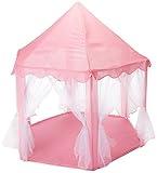 Intime Pink Princess Castle Tent Playhouse for Girls,Kids Play Tent with Star LED Lights Indoor and Outdoor
