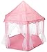 Intime Pink Princess Castle Tent Playhouse for Girls,Kids Play Tent With Star LED Lights Indoor and Outdoor