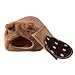 Rats Hamster Winter Warm Fleece Hanging Cage Hammock Cute Bear House with Bed Mat,Brown