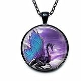 OOOUSE Blue Wing Dragon Necklace Dragon Pendant Necklace or Dragon Dragon Jewelry Dragon Pendant Dragon Necklace