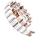 HiTreasure Rose Gold Tungsten Ceramic Magnetic Therapy Bracelet for Arthritis Pain Men Women