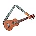 MUSIC FIRST Original Design Vintage Style “Plum Flowers” Soft Canvas & Genuine Leather Ukulele Strap Ukulele Shoulder Strap