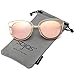 SojoS Womens Fashion Metal Frame Flash Mirror Revo Lens Cat Eye Sunglasses SJ1002 With Gold Frame/Pink Mirror Lens