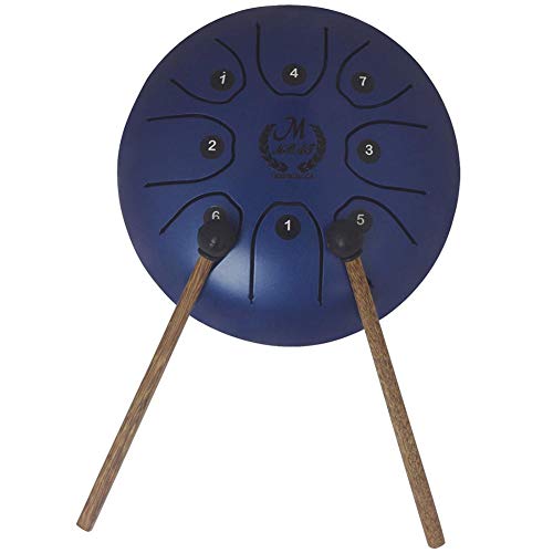 Tongue Drum Hang Drum Tank Drum D Major 8 Notes 5.5 Inches Stainless Steel Percussion with Padded Travel Bag