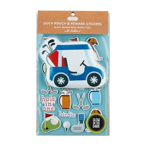 Mud Pie Kids Blue Cart Ouch Pouch Stickers; Pouch Approx 4 1/2" X 4 1/2" | Sticker Sheet 9 1/2" X 5 1/2"