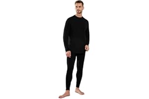 LEADHALO 100% Merino Wool Base Layer Mens, Midweight Mens Thermals Top and Bottom Set,250g Thermal Underwear for Cold Weather
