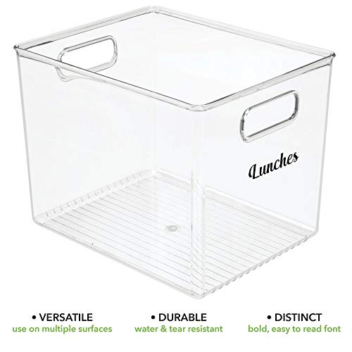 mDesign Stackable Plastic Fridge Storage Box for Pantry,