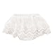 Bysweet Baby Girl Bloomers Diaper Covers Toddler Lace Flower Skirts White and Gray 2 Pack (0-6M, Gray White)