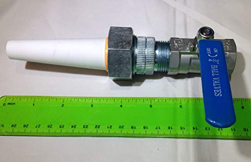 Large Ceramic Sandblaster Nozzle Assembly: C1 (5/16" ID) Nozzle Tip, Steel Ball Valve & Holder- Longer-Lasting Professional Abrasive Blasting Nozzle Tip Replacement