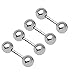 Thenice 4 Pcs 20g 0.8 Mm Barbell Earrings Studs Bead Ear Bone Ring (3mm, Silver)