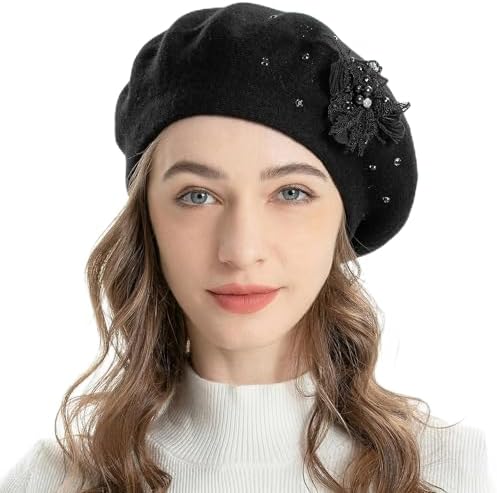 Parkhurst of Canada 10-1/2 Inch Cotton Knit Beret Black at  display picture 2