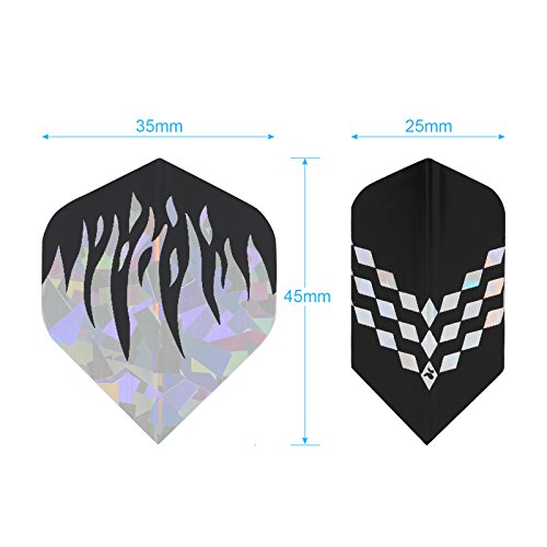 GWHOLE 20 Set (100 Pcs) Standard Slim Dart Flights Dart Accessory for Tip Darts