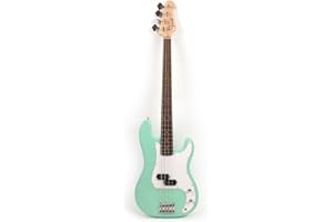 Fojill Full Size Electric Bass Guitar Rosewood Fretboard Maple Neck Phoenix Body 4 String Right Handed with Gig Bag