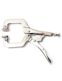 Maxpower Heavy Duty bloqueo C Clamp Set   11 inch y 6 inch, 3 piezas Acero al carbono de bloqueo chapado en níquel c pliers con giratorio puntas