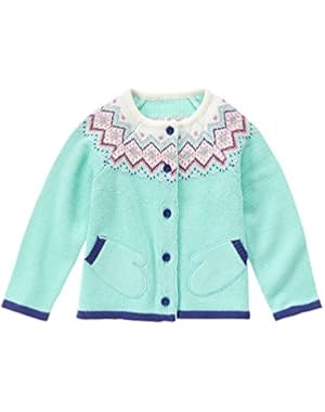 Girls' Blue Mittens Cardigan