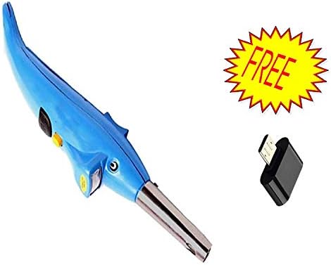 PRASHA 2 in 1 Stainless Steel Kitchen Dolphin Shape Electronic Gas Lighter with Led Torch(Multicolour) + Free OTG
