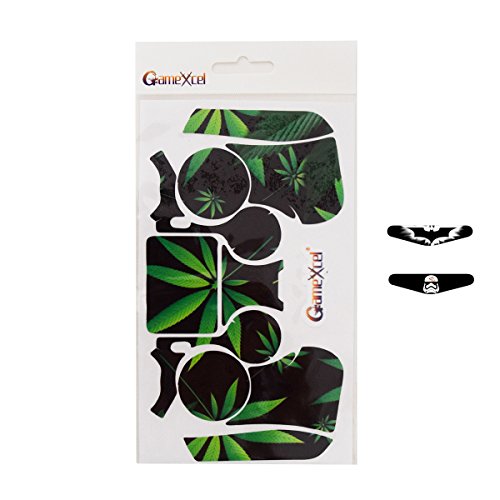 Skins for PS4 Controller - Stickers for Playstation 4 Games - Decals Cover for PS4 Slim Sony Play Station Four Controllers PS4 Pro Accessories PS4 Remote Dualshock 4 Skin - Weeds Black - Thumbnail 3
