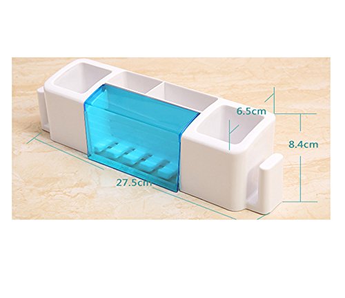 Home-organizer Tech Wall Mounted Toothbrush Holder Bathroom Storage Organizer Set Toothbrush Holder Mounted Dispenser Sets Tooth Brush Organizer and Bathroom Storage Organizer Set for 5 Brushes