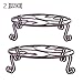Yimobra 2 Pack Plant Stand for Flower Pot Heavy Duty Potted Holder Indoor Outdoor Metal Rustproof Iron Garden Container Round Supports Rack for Planter Bronze, Brown,11.8 Inches