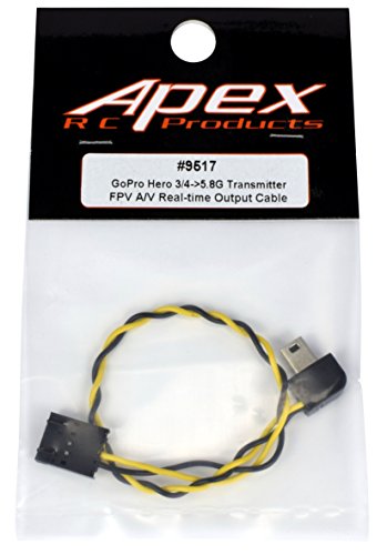Apex RC Products 5.8Ghz Transmitter Video Output Cable for GoPro Hero 3 / Hero 4 #9517