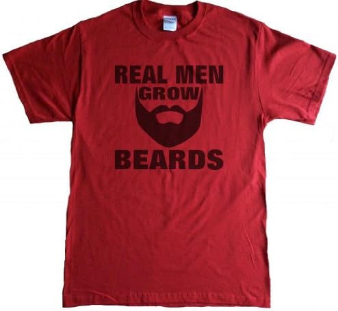 MyTees Adult Real Men Grow Beards T-shirt - 3X-Large-Red/Black
