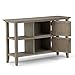 SIMPLIHOME Bedford SOLID WOOD Universal TV Media Stand, 53.9 inch Wide, Living Room Entertainment Center, Storage Cabinet with Glass Doors, for Flat Screen TVs up to 60 inches in Dark Tobacco Brown
