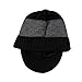 XIAOHAWANG Winter Men Hat Knit Cable Visor Beanie with Fleece Lining Patchwork Stripe Newsboy Cap with Brim for Outdoor Sport (Black)