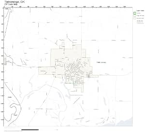 Amazon.com: ZIP Code Wall Map of Tishomingo, OK ZIP Code Map Laminated