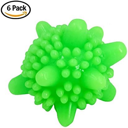 Set of 6 Solid Laundry Ball Washing Balls Green 2.4 inch for Cleaning And Anti-wraping